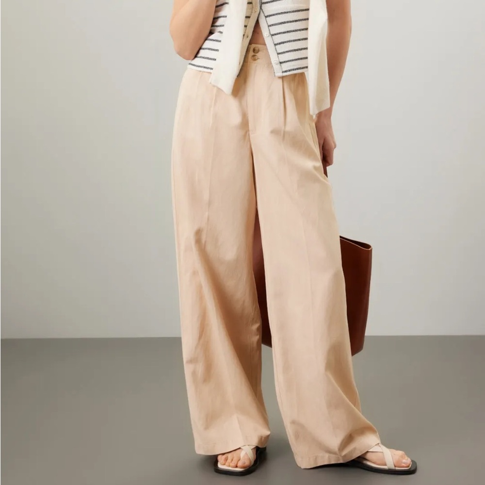 Madewell Light Tan The Harlow Wide-Leg Pants